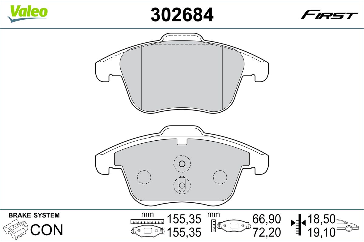 VALEO Fékbetét, mind 302684_VALEO